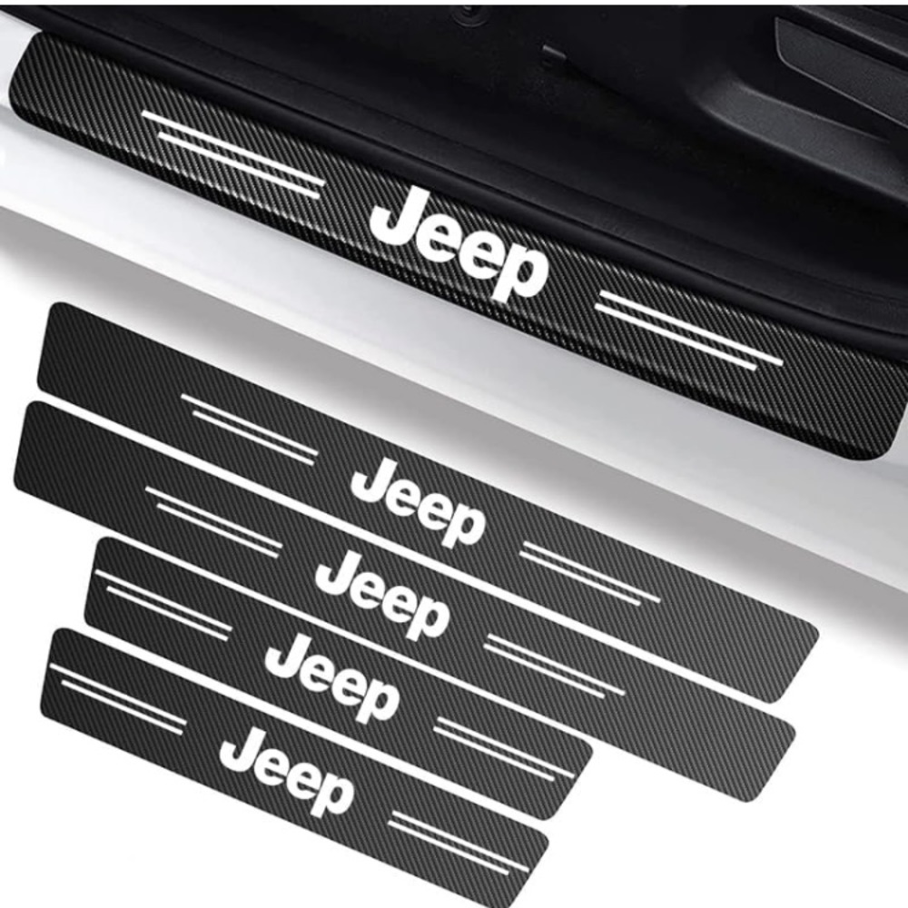 NEW JEEP 4PCS Threshold Protective Stickers Door Sill Protector Plate Cover